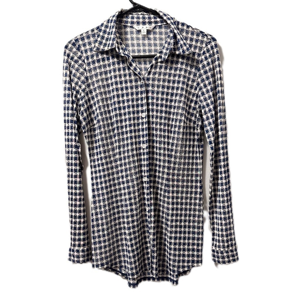 CAbi button shirt semi sheer blue small